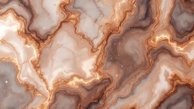 The primary subject of the image is a marble surface with a unique and intricate pattern. The setting is a room with a marble wall, and the visual style is a close-up of the marble pattern. The colors and mood of the image are warm and inviting, with the marble surface glowing in the light.