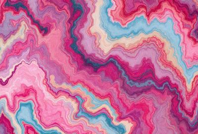 The primary subject of the image is a colorful, abstract pattern that resembles a mosaic or a piece of art. The setting is a pink and blue background, which adds to the vibrant and lively atmosphere of the scene. The visual style of the image is a combination of digital art and illustration, creating a unique and eye-catching design. The dominant colors in the image are pink and blue, which evoke a sense of warmth and tranquility.