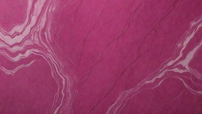 The primary subject of the image is a close-up of a pink marbled wall. The setting is a room with a pink marbled wall as the main focus. The visual style is a close-up of the wall, which gives a sense of depth and texture. The colors and mood of the image are predominantly pink, creating a warm and inviting atmosphere.