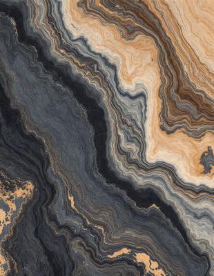 The primary subject of the image is a close-up of a marble stone with a unique and intricate pattern. The setting is a natural environment, with the stone being the main focus of the image. The visual style is a close-up of the marble, showcasing its texture and details. The colors and mood of the image are predominantly dark, with the marble stone being the main source of light and contrast.