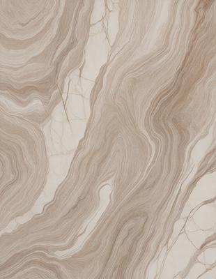 The image features a marble-like surface with a pattern of swirls and waves. The primary subject is the marble-like material, which is the setting and background of the image. The visual style is a close-up of the marble, showcasing its intricate patterns. The colors and mood of the image are predominantly neutral, with the marble's natural colors and the swirls and waves creating a sense of depth and texture.