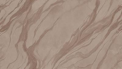 The image features a brown marble-like surface with a pattern of swirls and waves. The setting appears to be a room with a brown wall, and the visual style is a close-up of the marble surface. The dominant colors in the image are brown and beige, creating a warm and natural atmosphere.