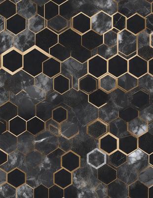 The primary subject of the image is a black and gold marble pattern. The setting is a black and gold marble wall, which serves as the background. The visual style is a close-up of the marble pattern, showcasing the intricate details of the design. The colors and mood of the image are predominantly black and gold, giving it a luxurious and elegant appearance.