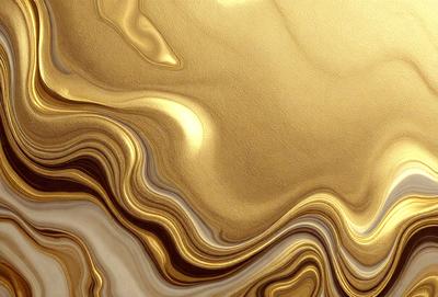 The primary subject of the image is a gold-colored surface, which appears to be a pattern or texture. The setting is a close-up of the gold surface, showcasing its intricate details. The visual style is a combination of a photo and digital art, creating a unique and eye-catching appearance. The colors and mood of the image are predominantly gold and warm, giving it a luxurious and elegant feel.