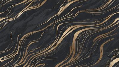 The primary subject of the image is a patterned surface, which appears to be a combination of gold and black. The setting is a dark background, which contrasts with the gold and black pattern. The visual style of the image is a mix of digital art and illustration, creating a unique and intricate design. The dominant colors in the image are gold and black, giving it a sophisticated and elegant appearance.