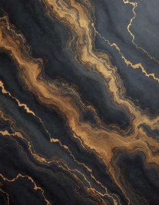 The primary subject of the image is a close-up of a marble countertop. The setting is a kitchen, with the marble countertop being the main focus of the scene. The visual style is a photo, showcasing the natural beauty and texture of the marble. The colors and mood of the image are predominantly dark, with the marble countertop being the main source of light and contrast.