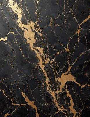 The primary subject of the image is a black and gold marble wall. The setting is a room with a black and gold marble wall as the main focus. The visual style is a close-up of the marble wall, showcasing its intricate patterns and textures. The colors and mood of the image are predominantly black and gold, giving it a luxurious and elegant appearance.