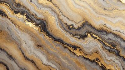 The primary subject of the image is a marble-like surface with a gold-like pattern. The setting is a stone-like surface, possibly a marble countertop. The visual style appears to be a combination of a photo and a digital art or illustration. The colors and mood of the image are warm and inviting, with the gold-like pattern adding a touch of luxury and sophistication.