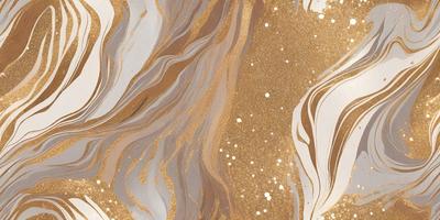 The primary subject of the image is a close-up of a gold and white patterned wallpaper. The setting is a room with a gold and white color scheme. The visual style is a combination of digital art and illustration, creating a unique and eye-catching design. The dominant colors are gold and white, giving the room a warm and elegant atmosphere.