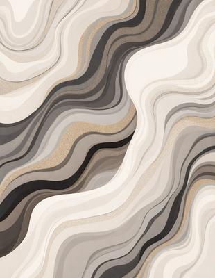 The primary subject of the image is a patterned wallpaper with a mix of black, white, and gray colors. The setting is a room with a patterned wallpaper, which serves as the background. The visual style is a close-up of the wallpaper, showcasing its intricate design. The colors and mood of the image are a combination of black, white, and gray, creating a modern and sophisticated atmosphere.