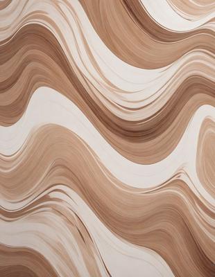 The primary subject of the image is a wall with a patterned design. The setting is a room with a white and brown color scheme. The visual style is a combination of a photo and digital art, creating a unique and intricate pattern. The dominant colors are white and brown, giving the wall a warm and inviting atmosphere.