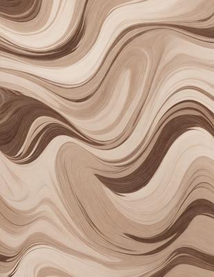 The primary subject of the image is a wooden surface with a patterned design. The setting is a room with a wooden floor, and the visual style appears to be a combination of a photo and a digital art or illustration. The colors and mood of the image are predominantly brown and earthy tones, creating a warm and natural atmosphere.
