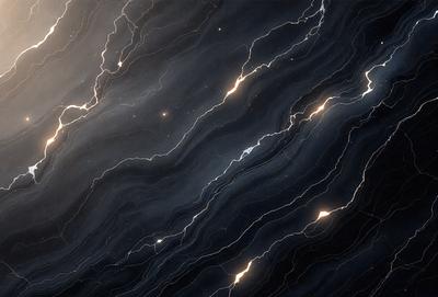 The primary subject of the image is a black background with white streaks or lines. The setting appears to be a night sky, with the background being a dark, starry expanse. The visual style of the image is a combination of a photo and digital art, creating a unique and captivating scene. The colors and mood of the image are predominantly dark and moody, with the white streaks or lines adding a touch of brightness and contrast to the overall atmosphere.