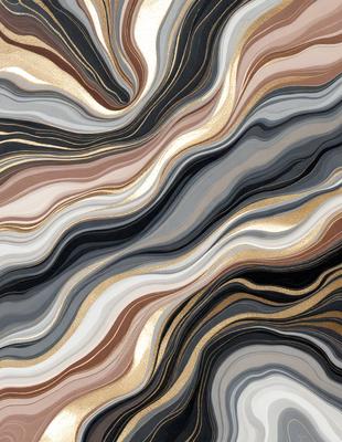 The primary subject of the image is a patterned wallpaper with a gold and black color scheme. The setting is a room with a patterned wallpaper, and the visual style is a close-up of the wallpaper. The colors and mood of the image are elegant and sophisticated, with the gold and black colors creating a luxurious and stylish atmosphere.