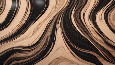 The primary subject of the image is a wooden surface with a black and white striped pattern. The setting is a close-up view of the wooden surface, which appears to be a table or a piece of furniture. The visual style of the image is a combination of a photo and a digital art, creating a unique and intriguing pattern. The colors and mood of the image are predominantly black and white, giving it a classic and timeless appearance.