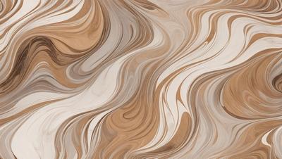 The primary subject of the image is a wooden surface with a unique and intricate pattern. The setting is a room with a wooden floor, and the visual style appears to be a combination of a photo and a digital art or illustration. The colors and mood of the image are predominantly brown and earthy tones, creating a warm and natural atmosphere.
