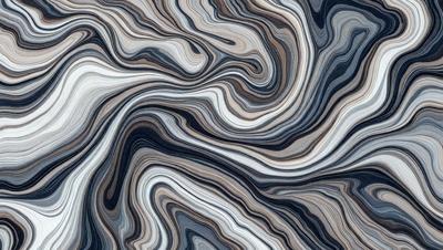 The primary subject of the image is a close-up of a patterned surface, which appears to be a marble or stone texture. The setting is a room with a wooden floor, and the visual style is a combination of a photo and digital art. The colors and mood of the image are predominantly dark and moody, with the marble or stone texture providing a sense of depth and intricacy.
