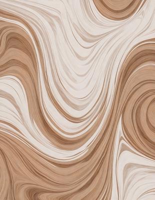 The primary subject of the image is a patterned wallpaper with a brown and white color scheme. The setting is a room with a wooden floor, and the visual style appears to be a combination of a photo and a digital art or illustration. The dominant colors and overall atmosphere of the image are warm and earthy, with a sense of depth and texture.