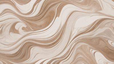The primary subject of the image is a patterned wallpaper with a brown and white color scheme. The setting is a room with a wooden floor, and the visual style appears to be a combination of a photo and a drawing. The colors and mood of the image are warm and inviting, creating a cozy atmosphere.