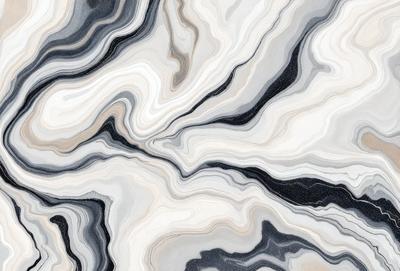 The primary subject of the image is a marble-like pattern, which is the main object, scene, or focus of the image. The setting or background features a white and black marble-like pattern, which gives the image a unique and visually appealing appearance. The visual style of the image is a combination of photo and digital art, creating a realistic yet artistic representation of the marble-like pattern. The colors and mood of the image are predominantly black and white, with a touch of gray, giving