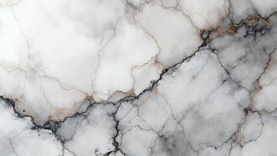 The primary subject of the image is a marble-like surface with a pattern of gold and white streaks. The setting is a white marble wall, and the visual style is a close-up of the marble surface. The colors and mood of the image are predominantly white and gold, giving it a luxurious and elegant appearance.