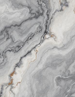 The image features a marble-like surface with a pattern of swirls and lines. The primary subject is the marble, which is the main object, scene, or focus of the image. The setting is a stone-like surface, which serves as the backdrop for the marble. The visual style is a close-up of the marble, showcasing its intricate patterns and textures. The colors and mood of the image are predominantly grays and browns, giving it a natural and earthy appearance