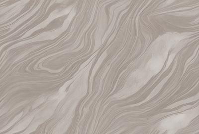 The primary subject of the image is a patterned wallpaper with a marbled texture. The setting is a room with a marbled wallpapered wall. The visual style is a close-up of the wallpaper, showcasing its intricate design. The colors and mood of the image are predominantly neutral, with a touch of warmth from the marbled pattern.