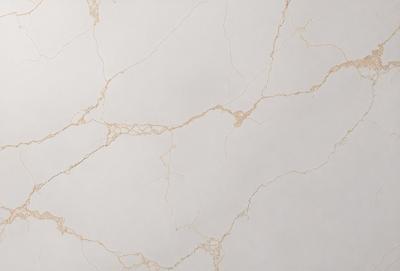 The primary subject of the image is a marble wall with a gold-colored texture. The setting is a room with a white background. The visual style is a close-up of the marble wall, showcasing its unique texture and color. The dominant colors are gold and white, creating a luxurious and elegant atmosphere.