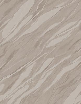 The primary subject of the image is a patterned wallpaper with a brown and white color scheme. The setting is a room with a wall covered in the patterned wallpaper. The visual style is a close-up of the wallpaper, showcasing its intricate design. The colors and mood of the image are warm and inviting, with the brown and white tones creating a cozy atmosphere.