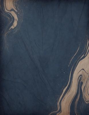The primary subject of the image is a blue background with a pattern of swirls and waves. The setting appears to be a dark, moody environment. The visual style of the image is a combination of digital art and illustration, creating a unique and intriguing design. The dominant colors in the image are blue and black, with the swirls and waves adding a sense of depth and movement to the overall atmosphere.