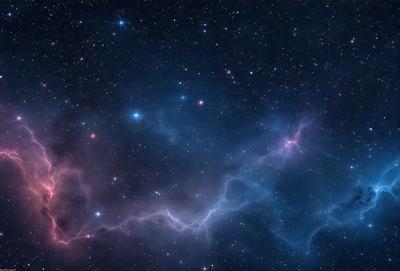 The primary subject of the image is a beautiful and colorful starry sky. The setting is a dark, star-filled night sky, with the stars shining brightly against the black background. The visual style of the image is a combination of a photo and digital art, creating a stunning and captivating scene. The colors and mood of the image are predominantly dark and dramatic, with the stars and the night sky creating a sense of wonder and awe.