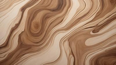 The primary subject of the image is a wooden surface with a unique and intricate pattern. The setting is a close-up view of the wooden surface, showcasing the detailed design. The visual style is a close-up of the wooden surface, which gives a sense of depth and texture. The colors and mood of the image are predominantly brown and earthy tones, creating a warm and natural atmosphere.