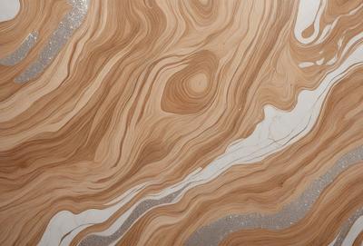 The primary subject of the image is a wooden table with a unique and intricate pattern on its surface. The table appears to be made of wood and has a visually appealing texture. The setting is indoors, with the table being the main focus of the scene. The visual style of the image is a close-up of the wooden table, showcasing its distinctive pattern. The colors and mood of the image are warm and inviting, with the wooden table serving as a natural and rustic centerpiece.