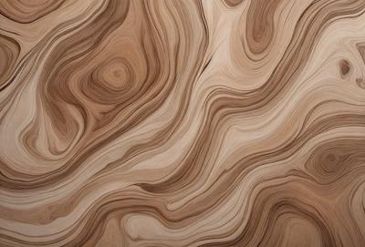 The primary subject of the image is a wooden surface with a unique and intricate pattern. The setting is a close-up view of the wooden surface, showcasing the details of the pattern. The visual style is a close-up of the wooden surface, which gives a sense of depth and texture. The colors and mood of the image are predominantly brown and earthy tones, creating a warm and natural atmosphere.
