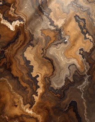 The primary subject of the image is a close-up of a wooden surface with a unique and intricate pattern. The setting is a natural environment, possibly a wooded area or a natural stone surface. The visual style appears to be a combination of a photo and a digital art or illustration, as the pattern is detailed and intricate. The colors and mood of the image are warm and earthy, with the wooden surface and natural elements creating a sense of harmony and connection to nature.