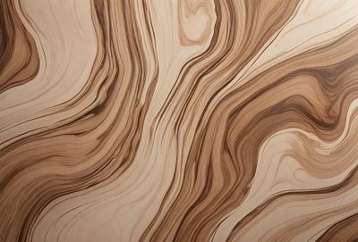 The primary subject of the image is a wooden surface with a unique and intricate pattern. The setting is a close-up view of the wooden surface, showcasing the detailed design. The visual style is a close-up of the wooden surface, which gives a sense of depth and texture. The colors and mood of the image are predominantly brown and earthy tones, creating a warm and natural atmosphere.