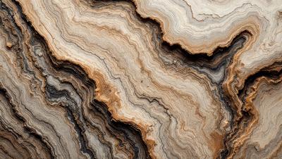 The primary subject of the image is a close-up of a rock formation, possibly a piece of wood or a stone. The setting is a natural environment, with the rock formation being the main focus of the image. The visual style appears to be a close-up of the rock formation, showcasing its intricate details. The colors and mood of the image are predominantly earthy tones, giving it a natural and rugged appearance.