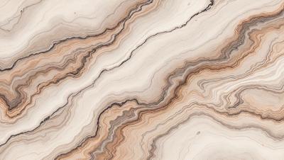 The primary subject of the image is a marble-like stone with a unique pattern. The setting is a stone wall, and the visual style appears to be a combination of a photo and a drawing. The colors and mood of the image are predominantly earthy tones, giving it a natural and organic feel.