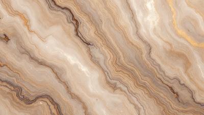 The image features a marbled stone surface with a unique and intricate pattern. The primary subject is the marbled stone, which is the main focus of the image. The setting is a natural environment, with the stone surface being the background. The visual style is a close-up of the marbled stone, showcasing its intricate patterns. The colors and mood of the image are predominantly earthy tones, giving it a natural and organic feel.