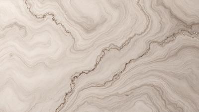The primary subject of the image is a close-up of a marble countertop. The setting is a kitchen, with the countertop being the main focus of the scene. The visual style is a photo, capturing the intricate details of the marble surface. The colors and mood of the image are predominantly neutral, with the marble countertop being the main source of visual interest.
