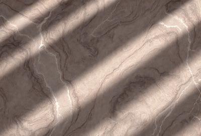 The primary subject of the image is a marble floor with a patterned design. The setting is a room with a sunlit surface, creating a warm and inviting atmosphere. The visual style is a photo, capturing the natural beauty of the marble floor. The colors and mood of the image are predominantly warm and earthy tones, with the sunlight adding a touch of brightness to the scene.