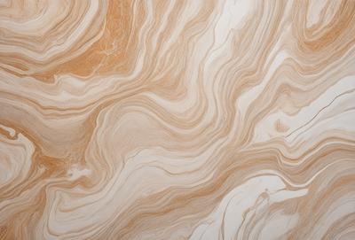 The primary subject of the image is a marble wall with a unique, swirling pattern. The setting is a room with a white background, which contrasts with the marble wall. The visual style is a close-up of the marble wall, showcasing its intricate design. The colors and mood of the image are predominantly neutral, with the marble wall being the main focus and the white background providing a clean and minimalist backdrop.