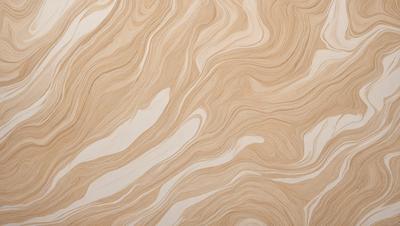 The primary subject of the image is a wooden wall with a unique and intricate design. The setting is a room with a wooden floor, and the visual style appears to be a combination of a photo and a digital art or illustration. The dominant colors are brown and beige, creating a warm and natural atmosphere. The wooden wall is the main focus of the image, showcasing its distinctive pattern and texture.