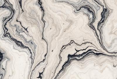 The primary subject of the image is a marble-like pattern, which appears to be a marble-textured wallpaper or a marble-like stone. The setting is a wall, and the visual style is a close-up of the marble-like pattern. The colors and mood of the image are predominantly black and white, giving it a classic and elegant appearance.