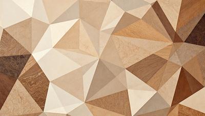 The primary subject of the image is a patterned wall with a combination of white and brown tones. The setting is a room with a marble-like surface, which adds to the overall visual style. The image appears to be a digital art or illustration, showcasing a unique and intricate design. The dominant colors are white and brown, creating a warm and inviting atmosphere.