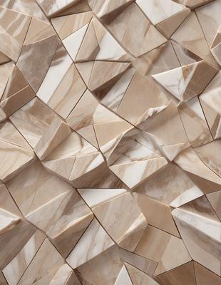 The primary subject of the image is a marble wall with a unique pattern. The setting is a room with a marble wall as the main focus. The visual style is a close-up of the marble wall, showcasing its intricate design. The colors and mood of the image are predominantly neutral, with the marble wall being the main source of visual interest.