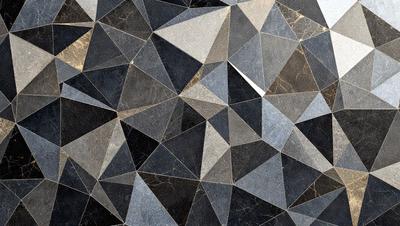 The primary subject of the image is a pattern of geometric shapes, which are arranged in a visually appealing manner. The setting is a black and white background, which adds a sense of depth and contrast to the pattern. The visual style of the image is a combination of digital art and illustration, creating a unique and intricate design. The dominant colors in the image are black and white, which contribute to the overall mood of the pattern, giving it a modern and sophisticated appearance.