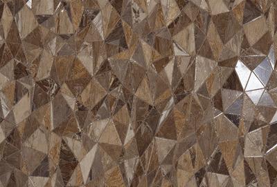 The primary subject of the image is a patterned surface, which appears to be a marble or wood-like material. The setting is a close-up of the pattern, showcasing the intricate design and texture. The visual style is a combination of a photo and digital art, as the pattern is both detailed and visually appealing. The colors and mood of the image are warm and inviting, with the patterned surface creating a sense of depth and texture.