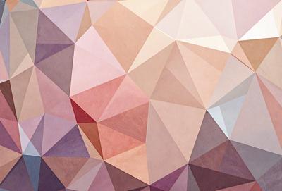 The primary subject of the image is a close-up of a geometric pattern, possibly a triangular shape, with a pink and brown color scheme. The setting appears to be a wall or a surface with a patterned design. The visual style of the image is a combination of digital art and illustration, creating a unique and intricate pattern. The colors and mood of the image are warm and inviting, with the pink and brown tones evoking a sense of comfort and relaxation.
