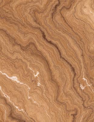 The image features a close-up of a marble surface with a unique, swirling pattern. The marble appears to be a combination of brown and orange hues, creating a visually appealing and natural texture. The pattern on the marble surface adds depth and interest to the overall composition.